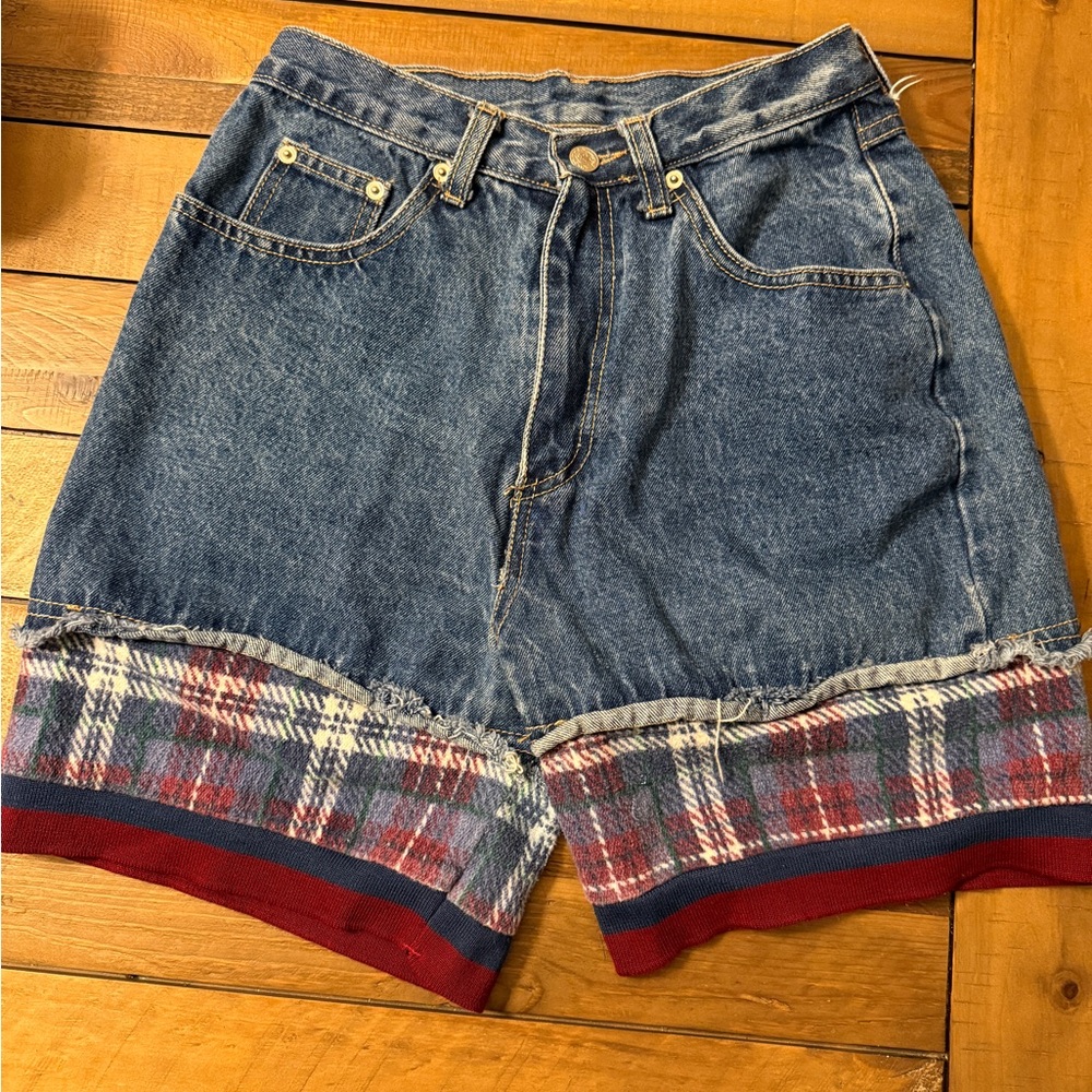 Upcycled vintage denim shorts